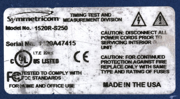 Symmetricom SyncServer S250 OCXO UPGRADED Furuno GPS NTP Network Time Server-www.prostudioconnection.com