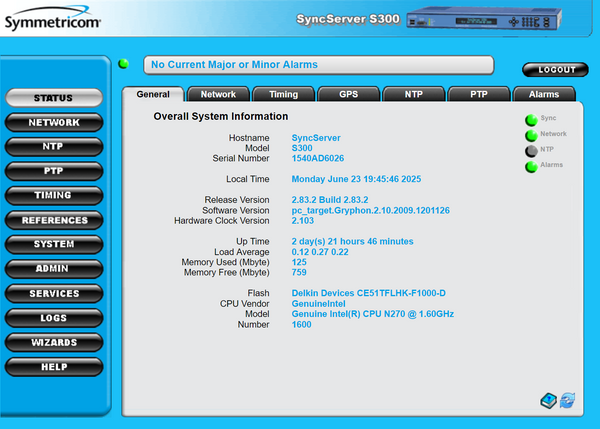 Symmetricom SyncServer PTP S300 UPGRADED Furuno GPS NTP Network Time Server TCXO-www.prostudioconnection.com