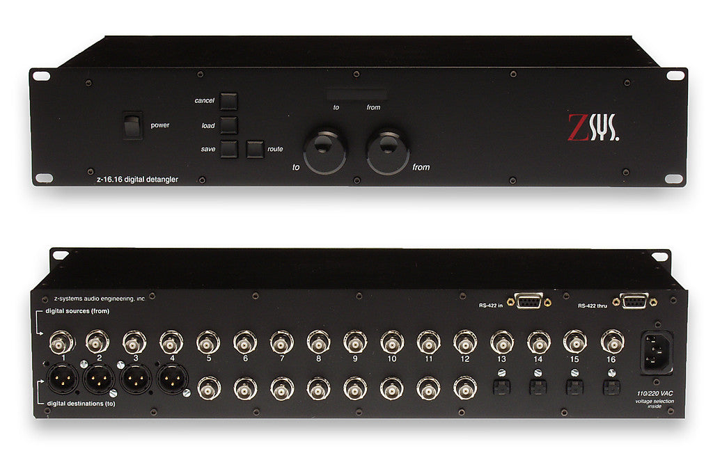 Z-Sys Z-16.16 Digital Detangler XLR BNC TOSlink SPDIF 4:8:4 Audio