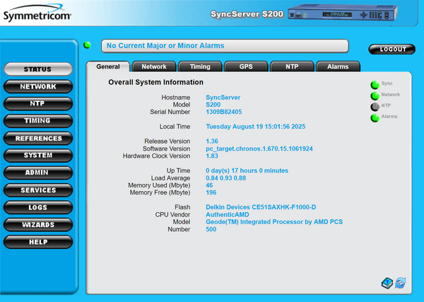 Symmetricom SyncServer S200 OCXO Furuno UPGRADED GPS NTP Network Time Server-www.prostudioconnection.com