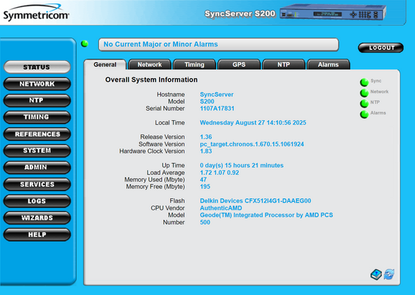 Symmetricom SyncServer S200 OCXO UPGRADED Furuno GPS NTP Network Time Server-www.prostudioconnection.com