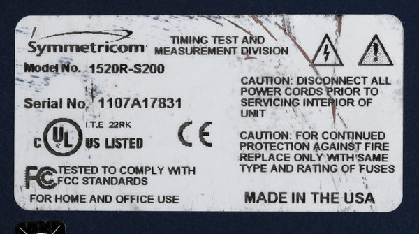 Symmetricom SyncServer S200 OCXO UPGRADED Furuno GPS NTP Network Time Server-www.prostudioconnection.com