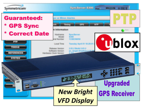 Symmetricom SyncServer PTP S300 UPGRADED GPS NTP Network Time Server NEW DISPLAY-www.prostudioconnection.com