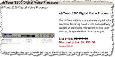 Airtools Symetrix 6200 Digital Mic Preamplifier Voice Speech Processor Voiceover-www.prostudioconnection.com