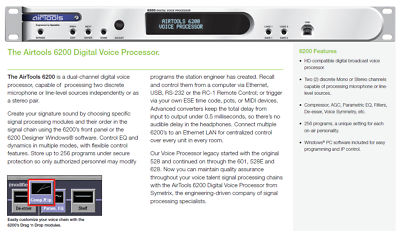 Airtools Symetrix 6200 Digital Mic Preamplifier Voice Speech Processor Voiceover-www.prostudioconnection.com