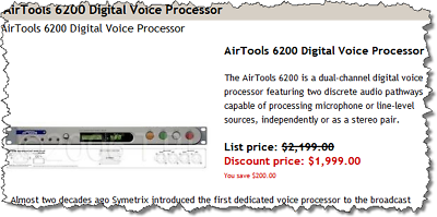 Airtools Symetrix 6200 Digital Mic Preamplifier Voice Speech Processor Voiceover-www.prostudioconnection.com