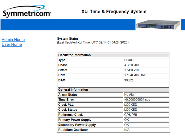 Symmetricom XLi GPS OCXO 10MHz Oscillator NTP Time Server w/ PPO TIET Freq Meas [Used]-www.prostudioconnection.com