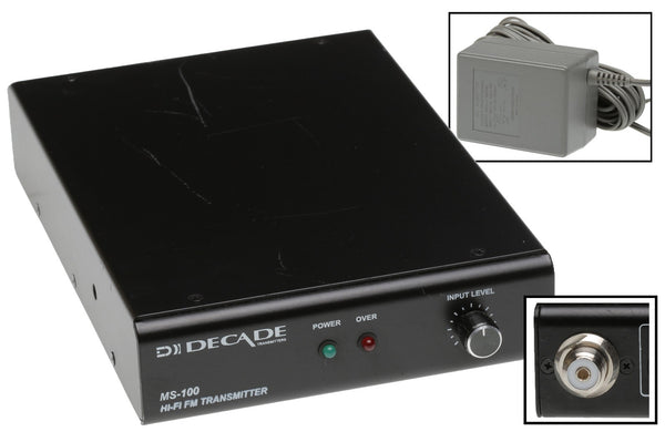Decade MS-100 FM Mono Professional Low Power Audio Transmitter PL-259 SO-239-www.prostudioconnection.com