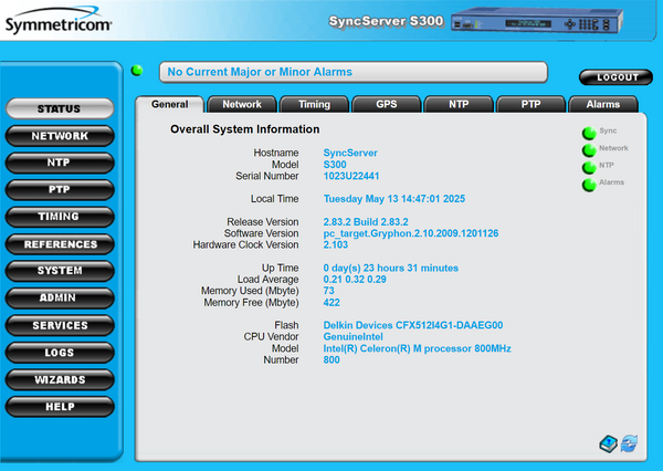 Symmetricom SyncServer PTP S300 UPGRADED GPS NTP Network Time Server NEW DISPLAY-www.prostudioconnection.com