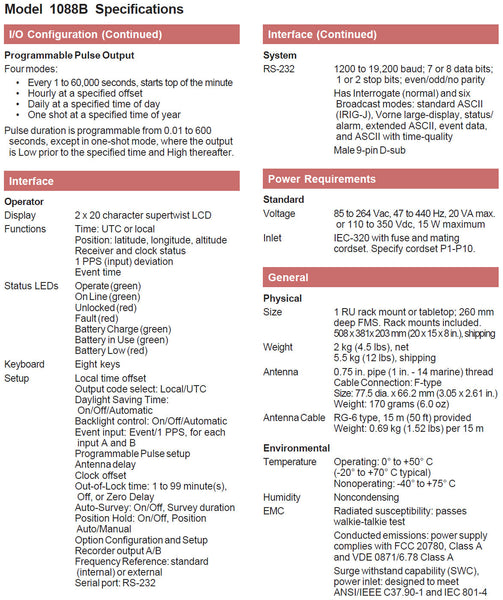Arbiter Systems 1088B GPS Atomic Clock Time Receiver LCD Display IRIG-B Timecode [Used]-www.prostudioconnection.com