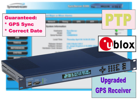Symmetricom SyncServer PTP S300 ublox UPGRADED GPS NTP Network Time Server-www.prostudioconnection.com