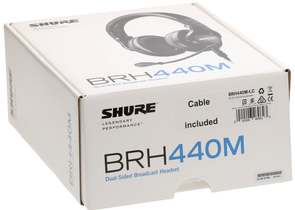 NEW Shure BRH440M Stereo Broadcast Headset Dynamic Cardioid Microphone W/ CABLE-www.prostudioconnection.com