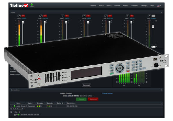 Tieline Merlin PLUS TLR5200 6 Channel Audio Over IP Codec Internet AoIP Endpoint-www.prostudioconnection.com