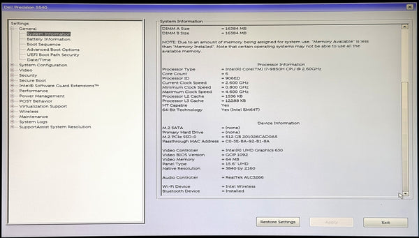 4K TOUCH Dell Precision 5540 UHD Core i7-9850H 32GB 512GB 15.6" Quadro T1000 W11-www.prostudioconnection.com