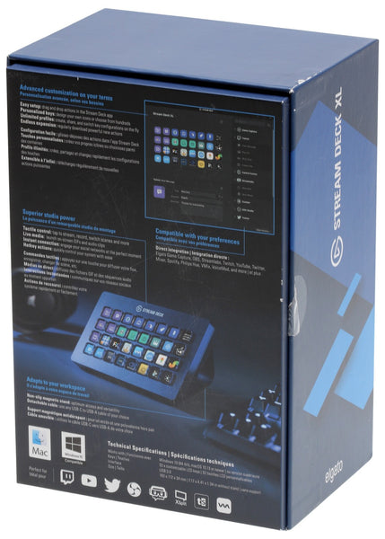 Elgato Stream Deck XL Wired USB Macro Keypad with LCD Back-Lit Key Legends Black-www.prostudioconnection.com
