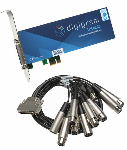 Digigram LoLa 280 Logging Skimmer 8 Channel HD Audio Recording PCIe x1 LP Card [Refurbished]-www.prostudioconnection.com