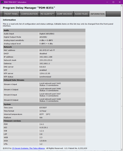 25 Seven AES Digital Audio Broadcast Profanity Program Delay Manager DUMP Button-www.prostudioconnection.com