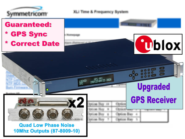 Symmetricom XLi OCXO UPGRADED GPS 8x LPN 10MHz Oscillator NTP Time Server IRIG-B-www.prostudioconnection.com