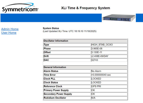 Symmetricom XLi High Stab. OCXO UPGRADED GPS 10MHz Oscillator NTP Time Server-www.prostudioconnection.com