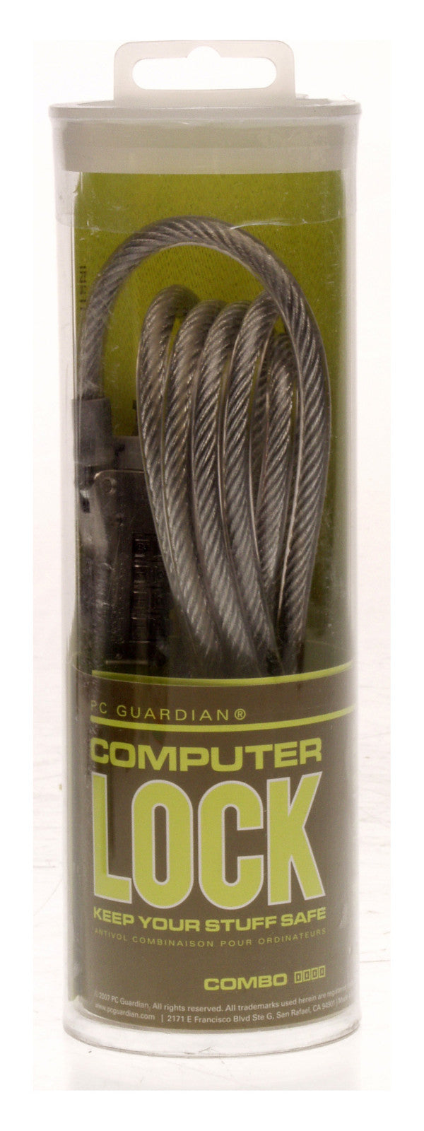 PC Guardian Computer Combination Lock Security 6' Cable Silver 22PS-70 * NEW-www.prostudioconnection.com