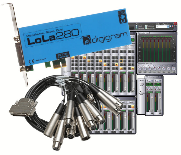 Digigram LoLa 280 Logging Skimmer 8 Channel HD Audio Recording PCIe Sound Card-www.prostudioconnection.com