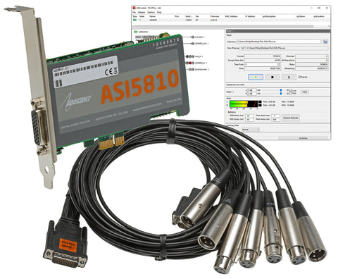 AudioScience ASI5810 PCIe LP Broadcast Sound Card AES Digital & Balanced Analog [Used]-www.prostudioconnection.com