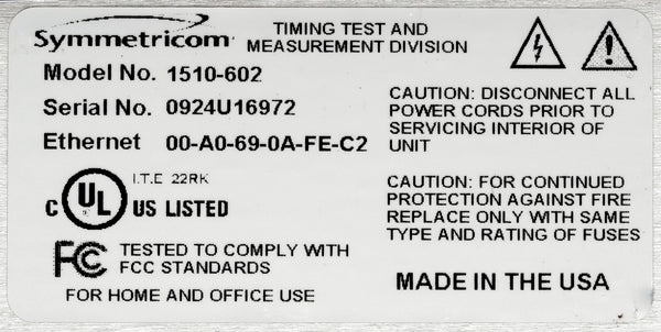Symmetricom XLi GPS OCXO 10MHz Oscillator NTP Time Server w/ PPO TIET Freq Meas-www.prostudioconnection.com