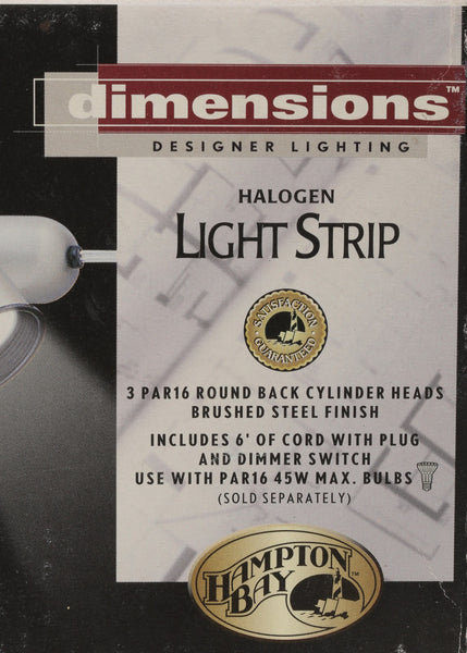 Hampton Bay W1 Dimensions Designer Halogen Triple PAR16 Light Strip w Dimmer NEW [New]-www.prostudioconnection.com