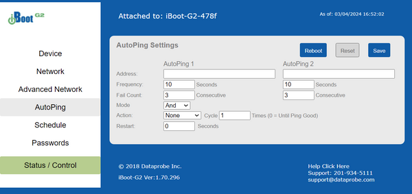 DataProbe iBoot G2 Internet Remote Web HTTP Power Management Switch Rebooter-www.prostudioconnection.com