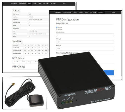 TimeMachines TM2000A GPS OCXO Disciplined PTP NTP Network Time Server w/ Antenna-www.prostudioconnection.com