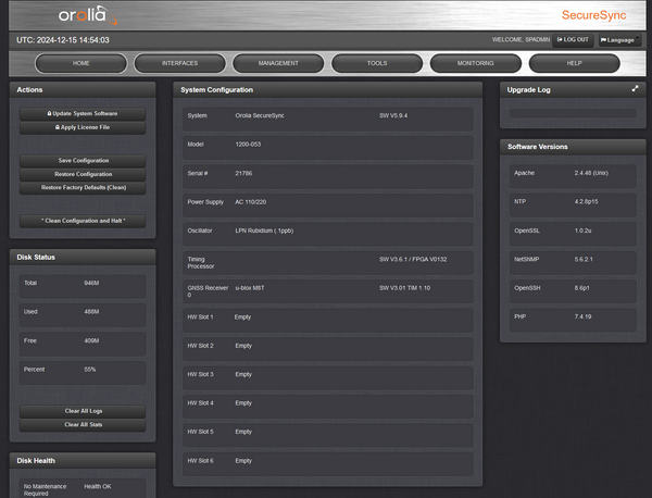 Spectracom SecureSync 053 LPN Rubidium GPS GLONASS NTP Network Time Server Rb-www.prostudioconnection.com