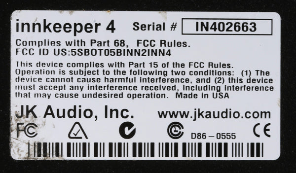 JK Audio Innkeeper 4 Line Broadcast Digital Hybrid Phone Audio Console Interface-www.prostudioconnection.com