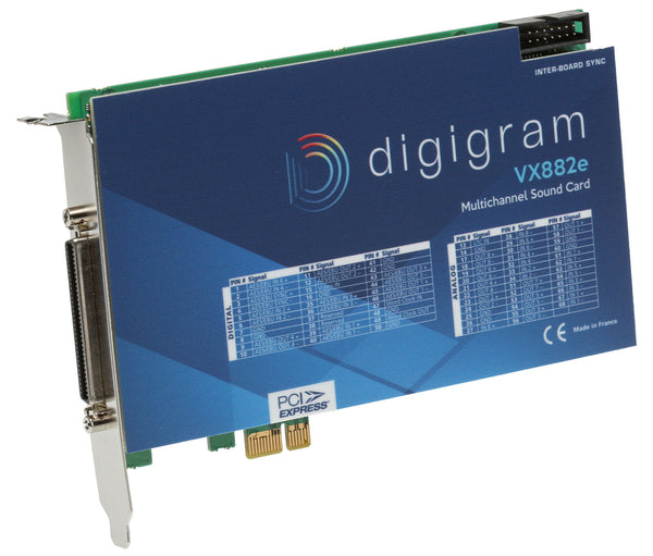 Digigram VX882e 8 Channel AES Digital/Analog 192kHz 24-Bit Broadcast Sound Card [Refurbished]-www.prostudioconnection.com