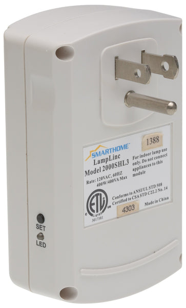 SmartHome X-10 LampLinc 2000SHL3 Powerline Lamp Light Controller Module 400W X10 [Used]-www.prostudioconnection.com