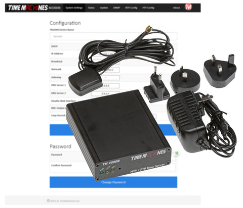 TimeMachines TM2000B GPS OCXO Disciplined PTP NTP Network Time Server w/ Antenna-www.prostudioconnection.com