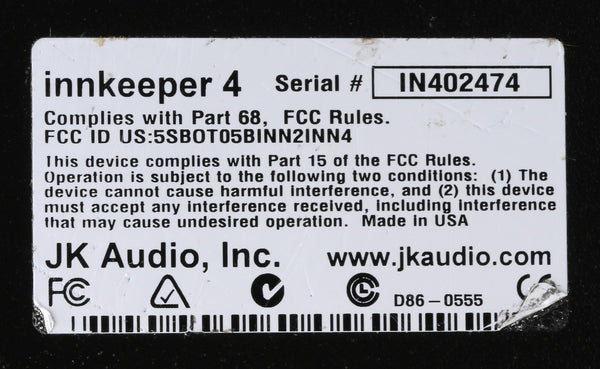 JK Audio Innkeeper 4 Line Broadcast Digital Hybrid Phone Audio Console Interface-www.prostudioconnection.com