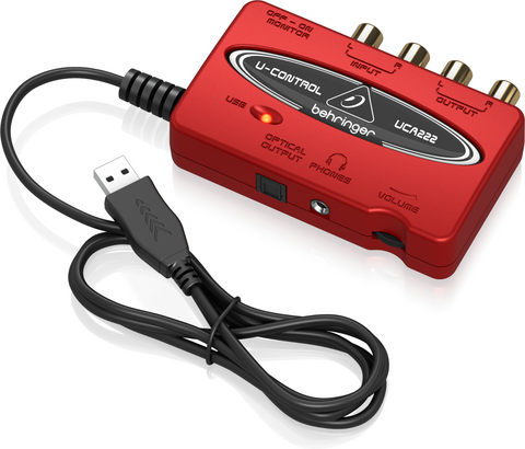 Behringer UCA222 Bidirectional USB Audio Interface SPDIF TOSlink Digital Output-www.prostudioconnection.com
