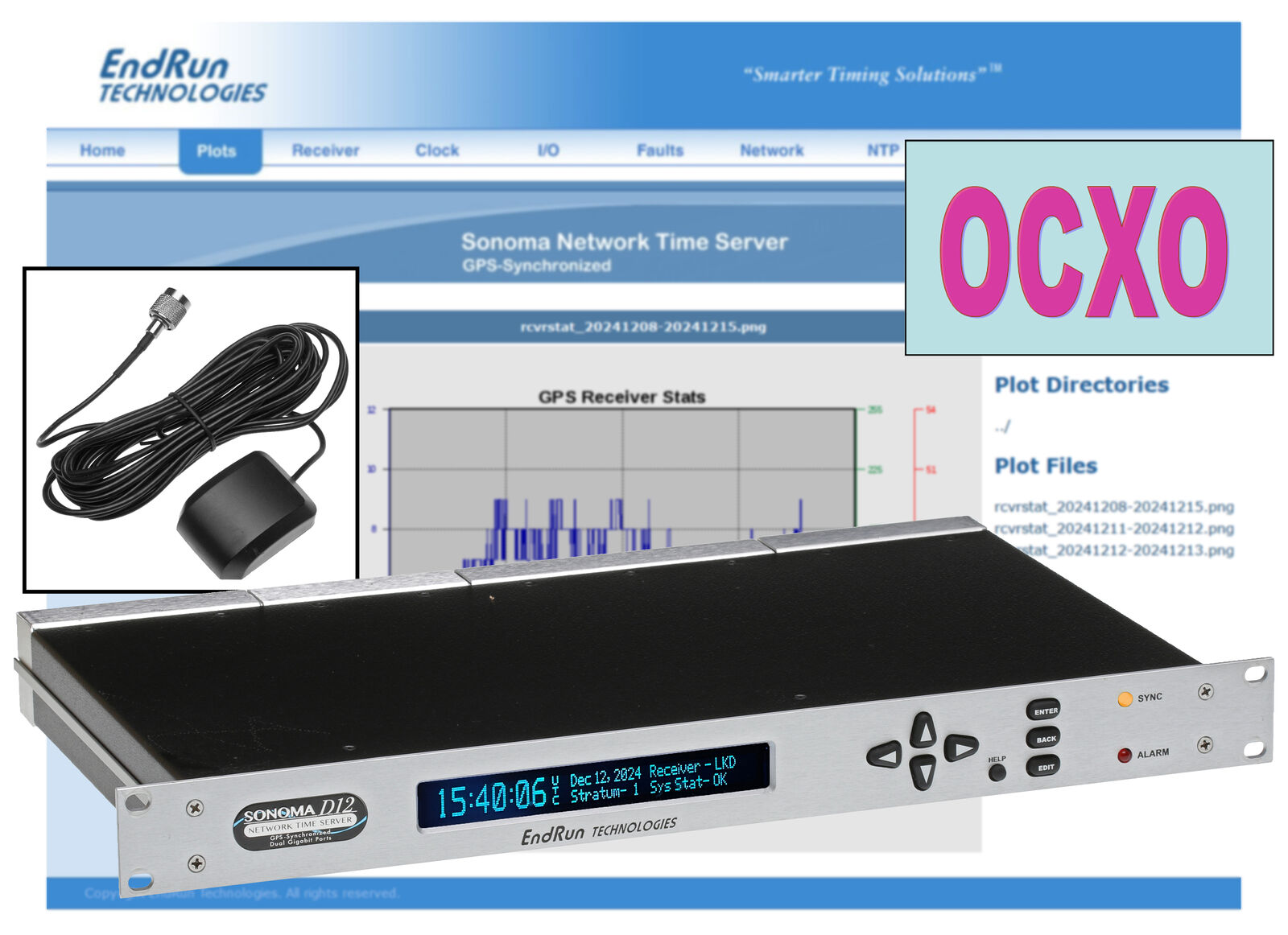 Endrun Technologies Sonoma D12 GPS OCXO NTP Network Time Server w HTTP & Dual AC-www.prostudioconnection.com