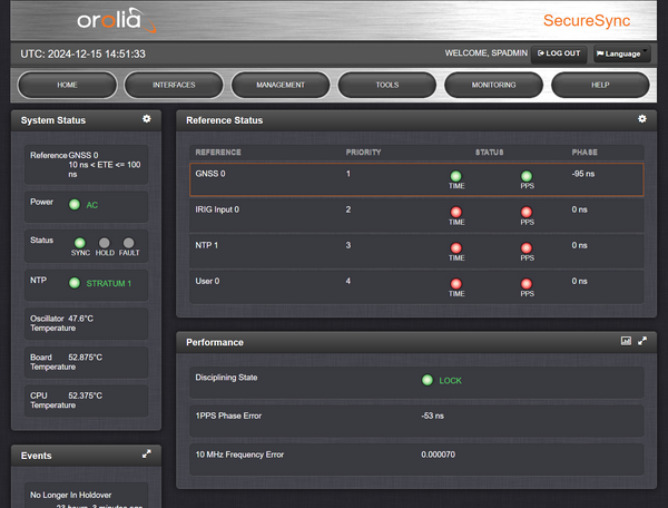 Spectracom SecureSync 053 LPN Rubidium GPS GLONASS NTP Network Time Server Rb-www.prostudioconnection.com