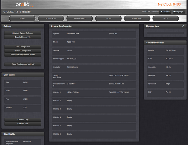 Spectracom 9483 NetClock TCXO GPS GLONASS Beidou NTP Network Time Server-www.prostudioconnection.com