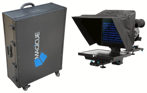 Draco Broadcast Magicue Studio 19 Inch Teleprompter Kit w/ Wheeled Flight Case [Used]-www.prostudioconnection.com