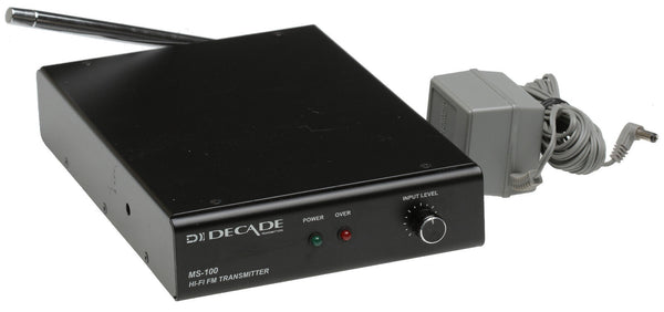 Decade MS-100 FM Mono Professional Grade Low Power Audio Transmitter Church Gym-www.prostudioconnection.com