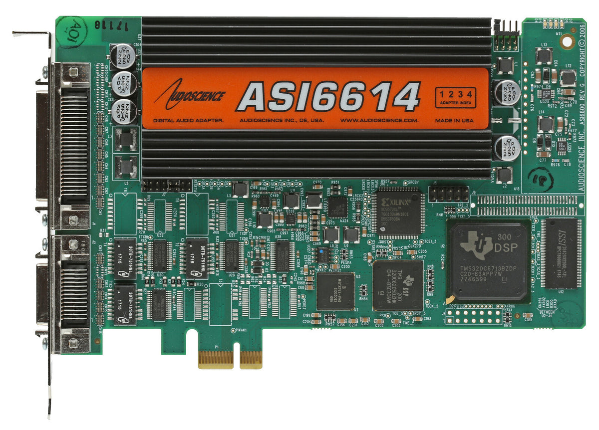 AudioScience ASI6614 Broadcast Multichannel PCIe Sound Card AES Digita ...