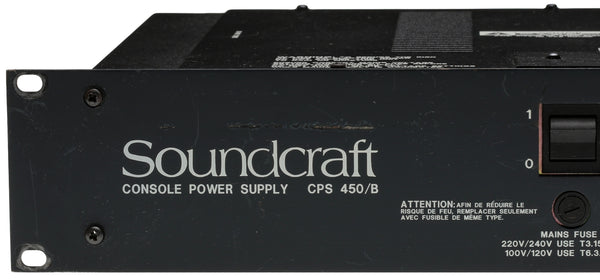 Soundcraft CPS-450/B Power Supply Audio Mixer Console Rackmount 115V/230V CPS450 [Used]-www.prostudioconnection.com