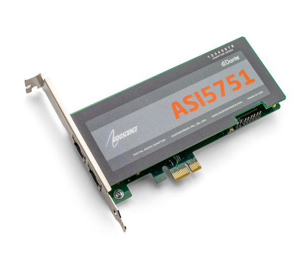 AudioScience ASI5751 Audinate Dante PCIe Sound Card 16 Record + 16 Play Channels-www.prostudioconnection.com