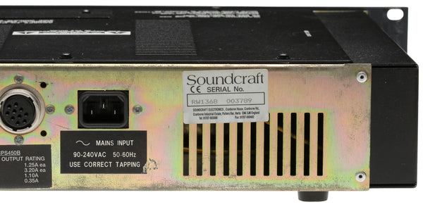 Soundcraft CPS-450/B Power Supply Audio Mixer Console Rackmount 115V/230V CPS450 [Used]-www.prostudioconnection.com