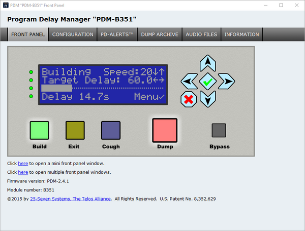 25 Seven AES Digital Audio Broadcast Profanity Program Delay Manager DUMP Button-www.prostudioconnection.com