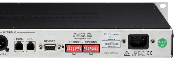 Telos HX2 Dual Digital Hybrid Broadcast Phone Line Audio Interface 2 Lines HX-2-www.prostudioconnection.com