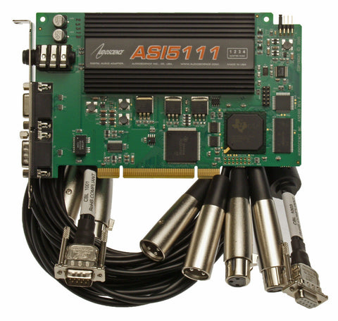 AudioScience ASI5111 F0 Mic Preamp + XLR Cables AES Digital & Balanced Analog-www.prostudioconnection.com