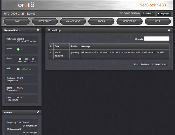 Spectracom 9483 NENA NetClock OCXO GPS GLONASS Galileo NTP Network Time Server-www.prostudioconnection.com
